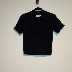 Rokoko Black Short Sleeve Knit Top